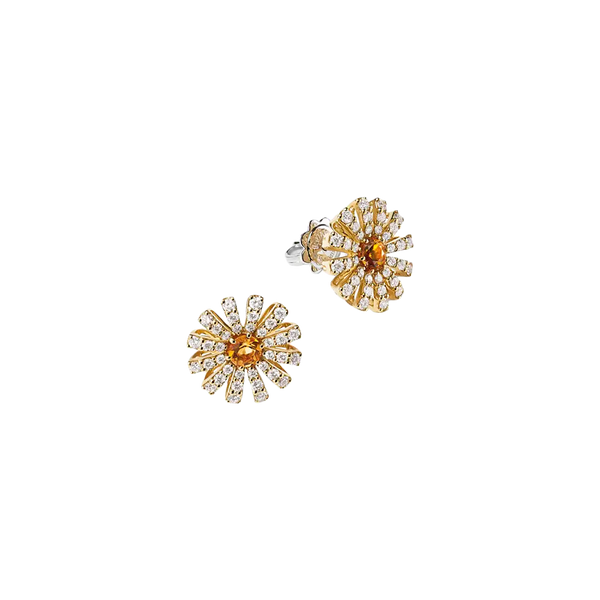 Margherita Pendientes with Citrine Quartz & Diamonds