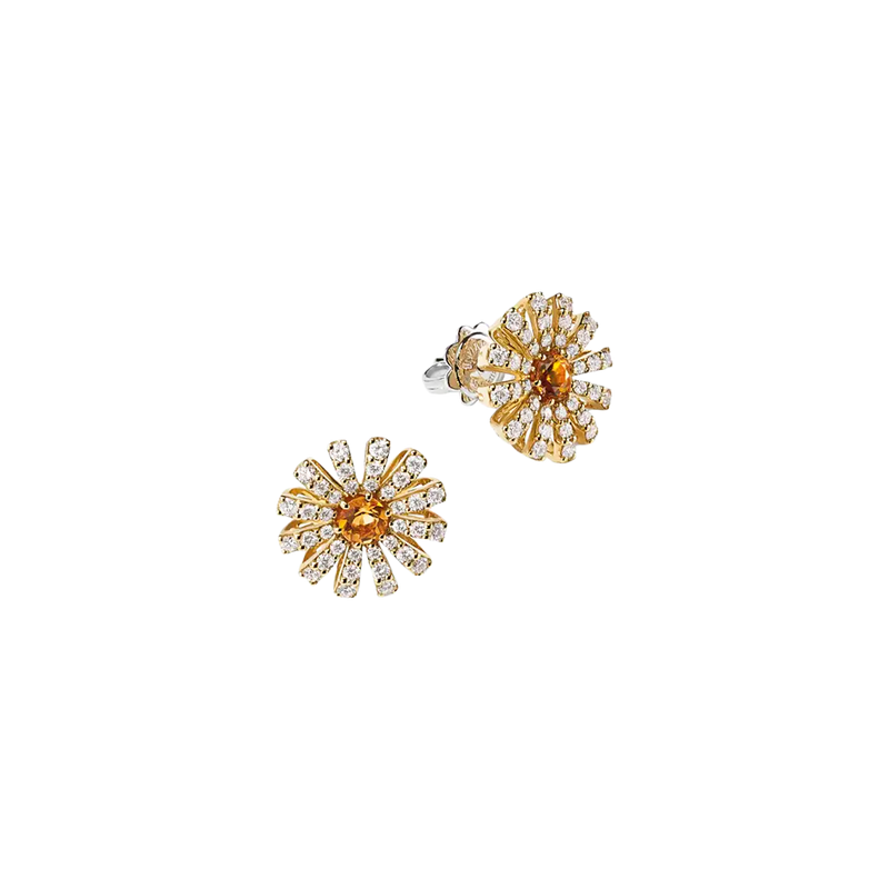 Margherita Pendientes with Citrine Quartz & Diamonds