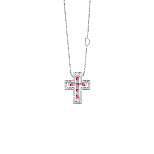 Belle Époque Cross Collar with Rubies & Diamonds