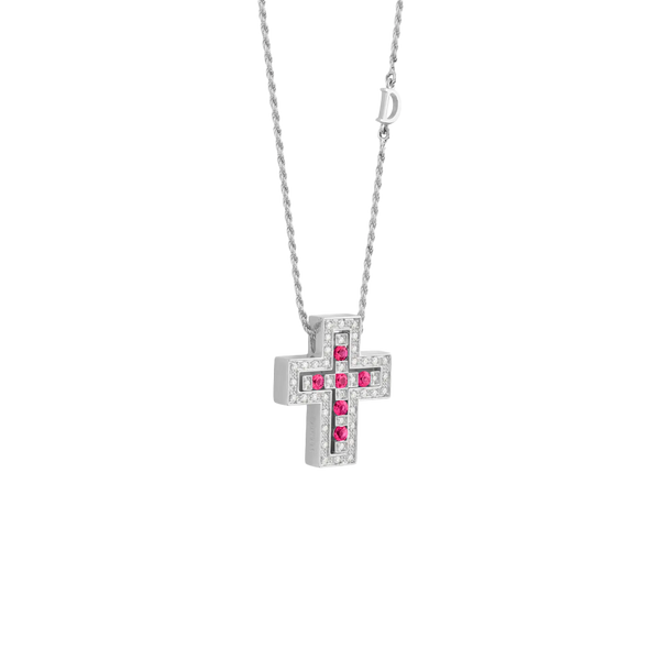 Belle Époque Cross Collar with Rubies & Diamonds