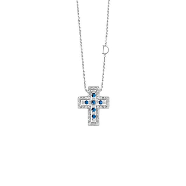 Belle Époque Cross Collar with Sapphires & Diamonds