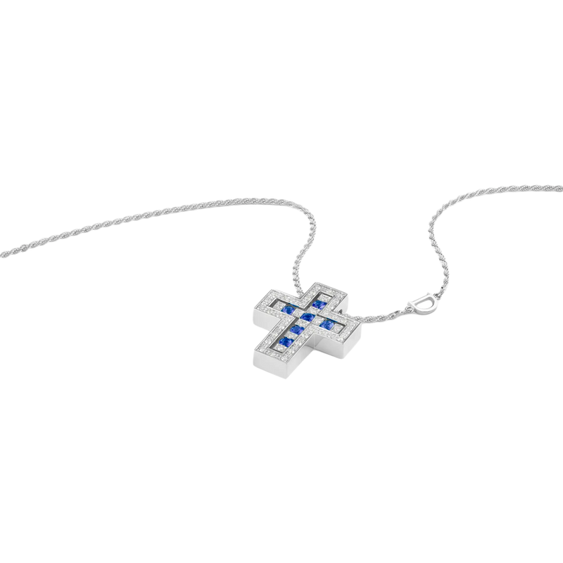 Belle Époque Cross Collar with Sapphires & Diamonds