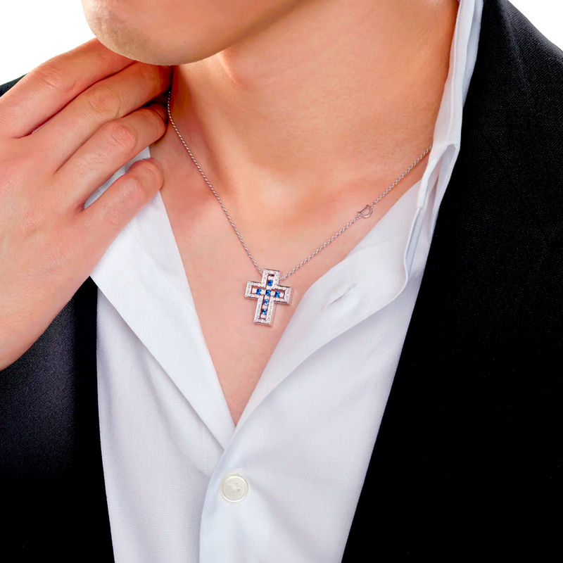 Belle Époque Cross Collar with Sapphires & Diamonds