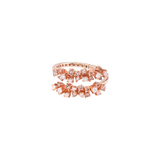 Anillo Mimosa with White and Brown Diamonds Oro Rosa