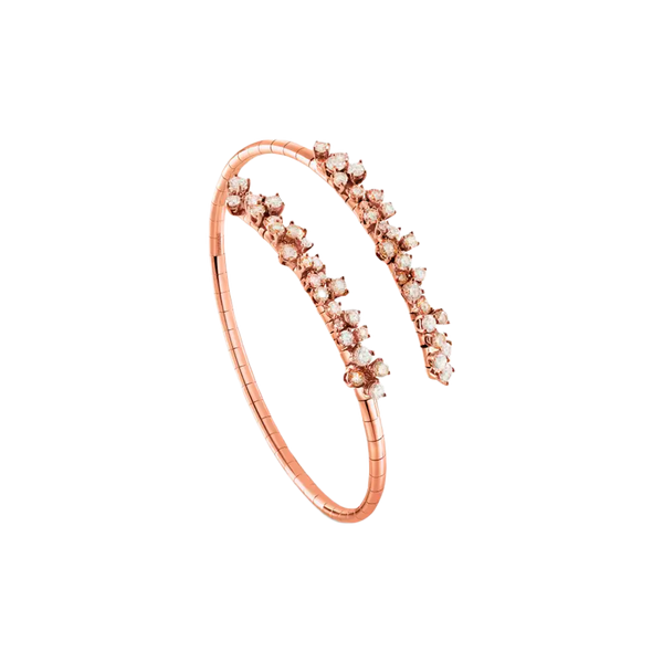 Mimosa Brazalete with White and Brown Diamonds