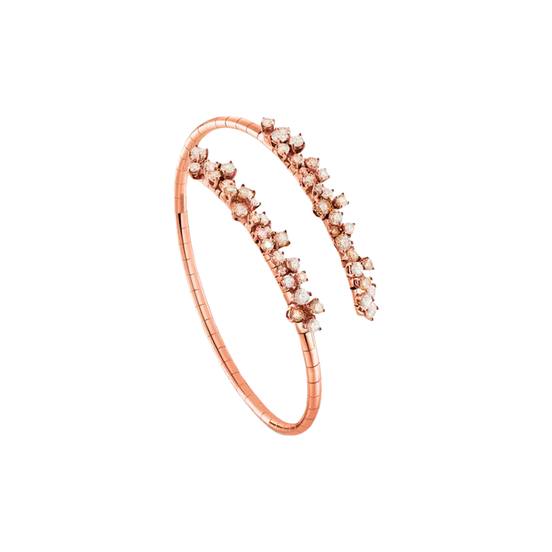 Mimosa Brazalete with White and Brown Diamonds