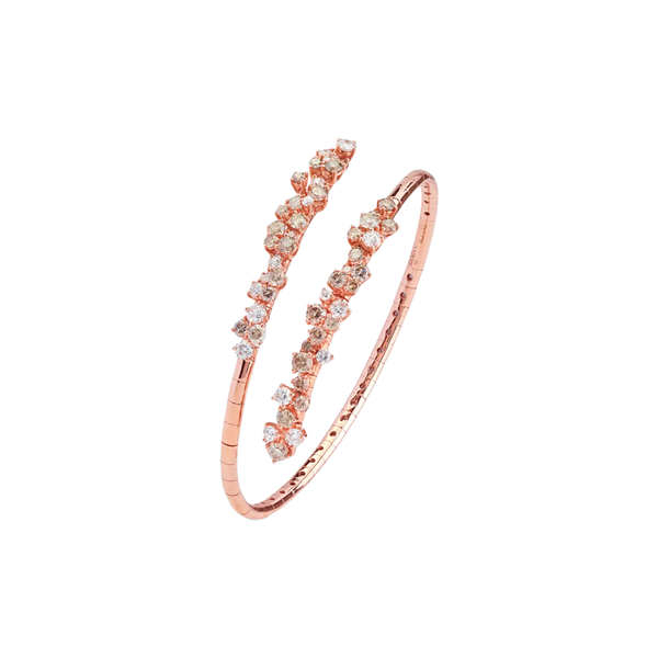 Mimosa Brazalete with White and Brown Diamonds