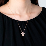 Belle Époque Cross Collar with Diamonds 19×16 mm