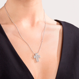 Belle Époque Cross Collar with Diamonds 14×12 mm