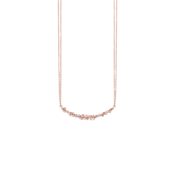 Mimosa Collar with White and Brown Diamonds