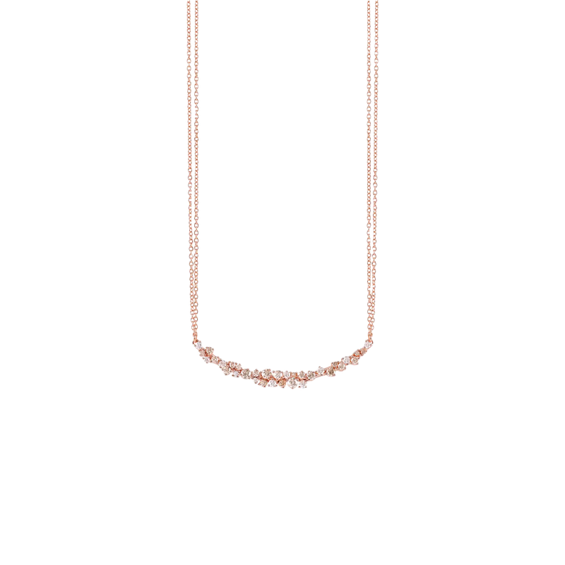 Mimosa Collar with White and Brown Diamonds