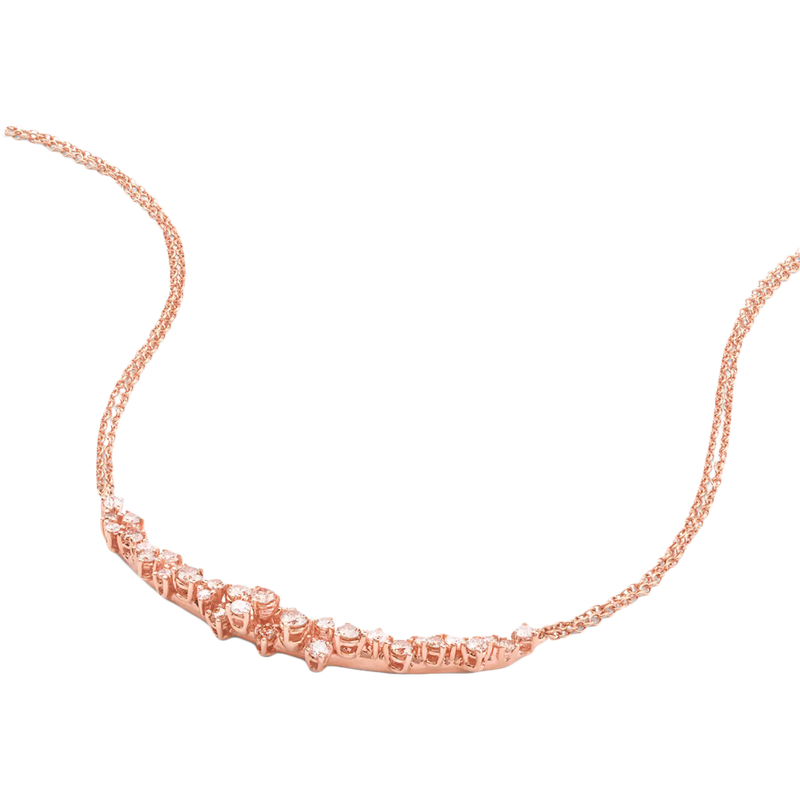 Mimosa Collar with White and Brown Diamonds
