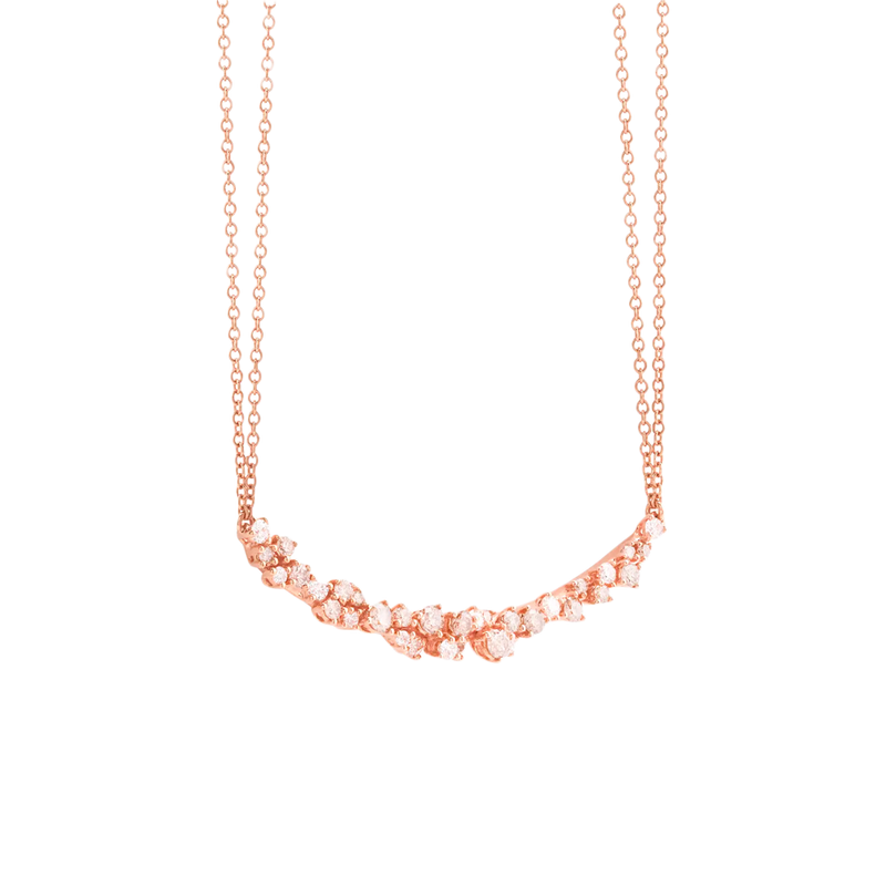 Mimosa Collar with White and Brown Diamonds