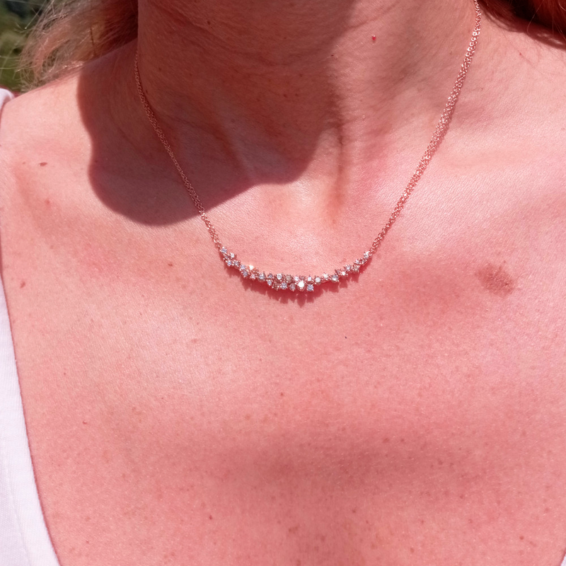 Mimosa Collar with White and Brown Diamonds
