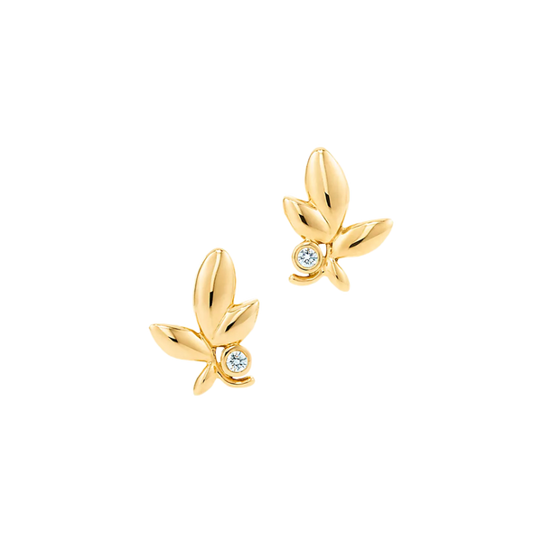 Paloma Picasso Pendientes Olive Leaf Yellow Gold & Diamonds