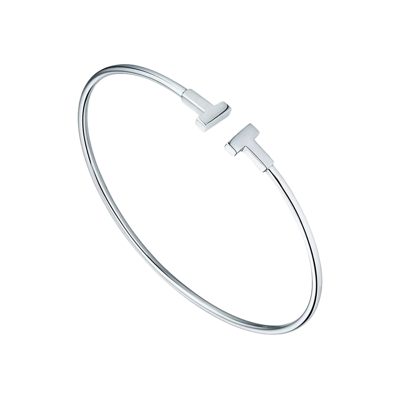 Tiffany T Brazalete Narrow Wire White Gold