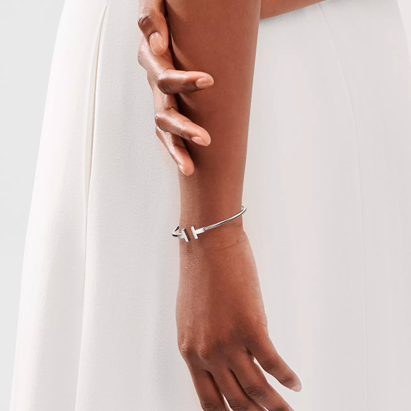 Tiffany T Brazalete Narrow Wire White Gold