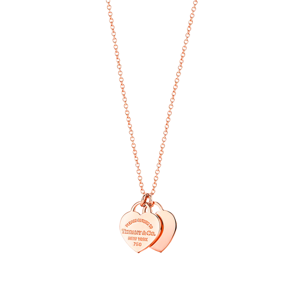 Return to Tiffany Colgante Double Heart Tag Small Rose Gold