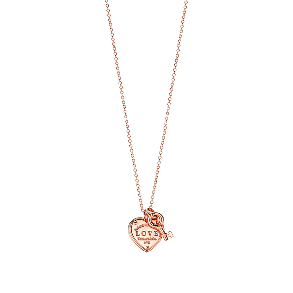 Return to Tiffany Colgante Heart Key & Tag Rose Gold