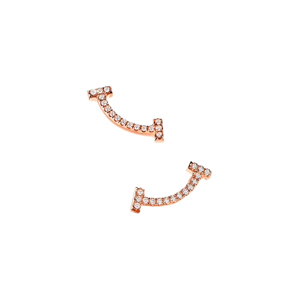 Tiffany T Pendientes Smile Rose Gold & Diamonds