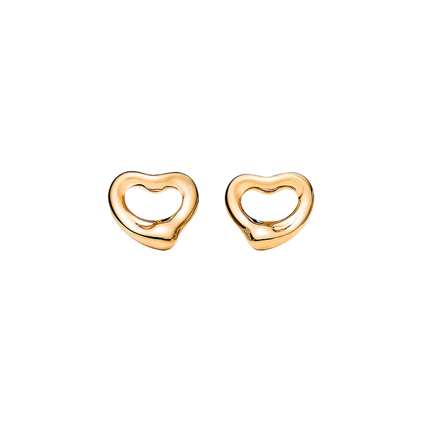 Elsa Peretti Pendientes Open Heart 07mm Yellow Gold