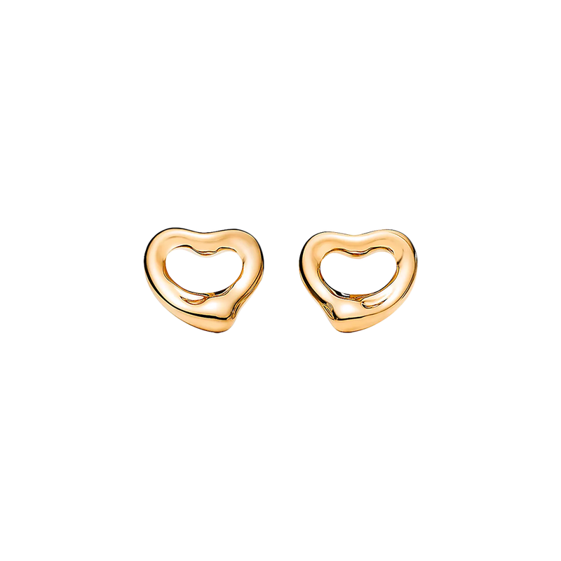 Elsa Peretti Pendientes Open Heart 07mm Yellow Gold