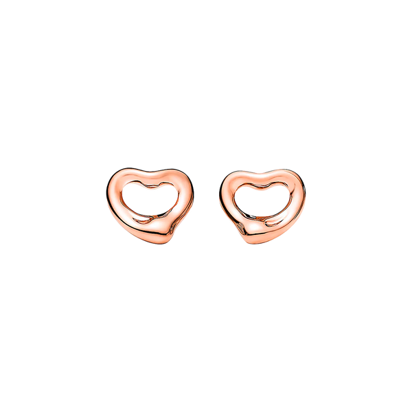 Elsa Peretti Pendientes Open Heart 07mm Rose Gold