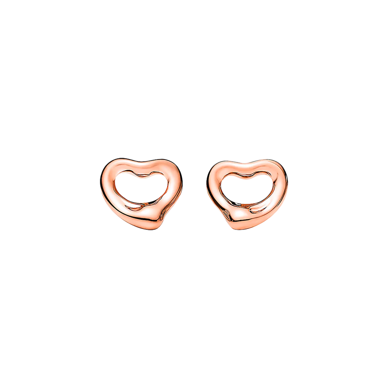 Elsa Peretti Pendientes Open Heart 07mm Rose Gold