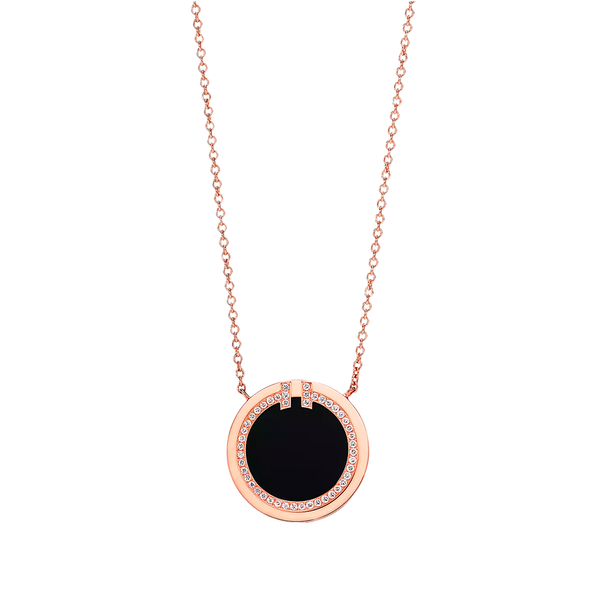 Tiffany T Colgante Circle Rose Gold & Diamonds