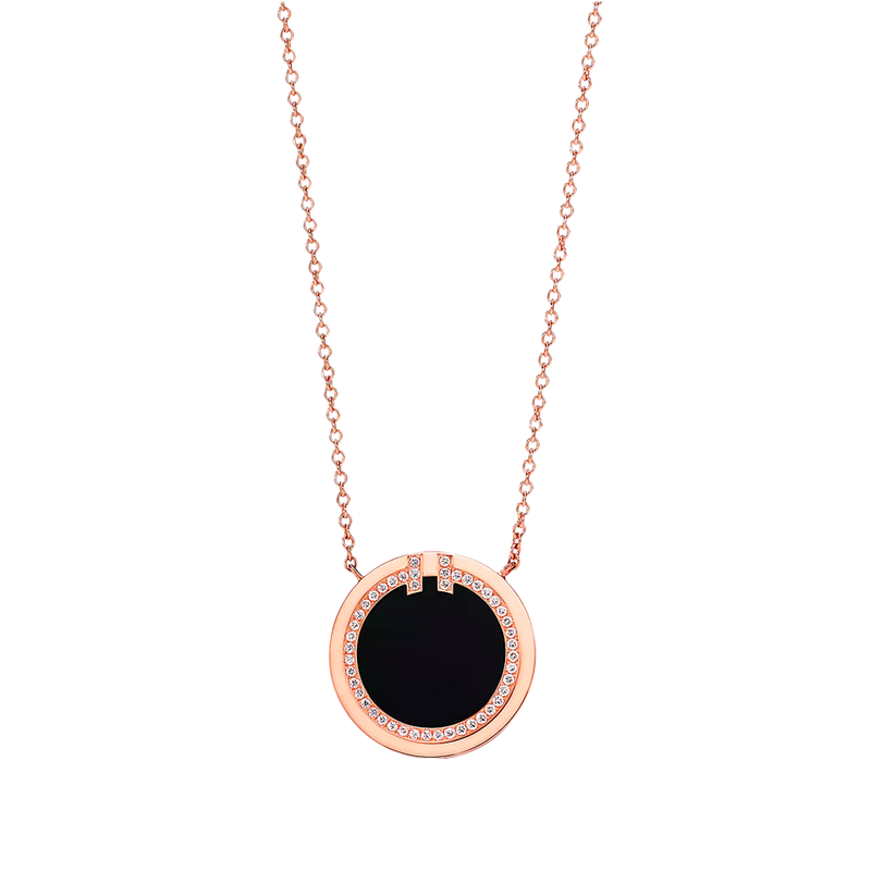 Tiffany T Colgante Circle Rose Gold & Diamonds