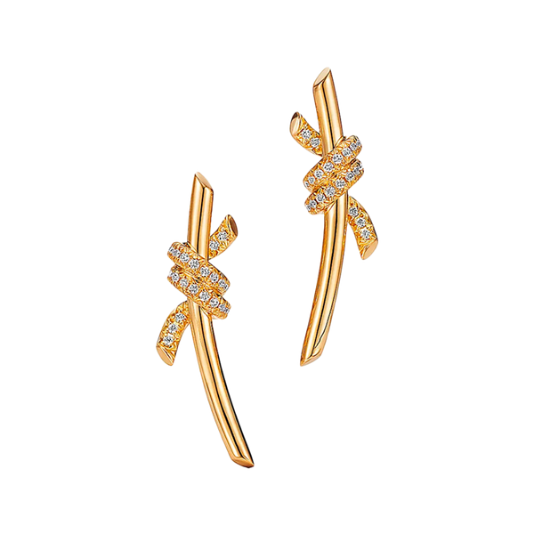 Tiffany Knot Pendientes Yellow Gold & Diamonds