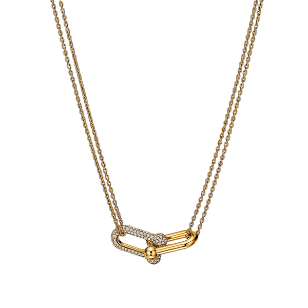 Tiffany HardWear Colgante Double Link Large Yellow Gold & Pavé Diamonds