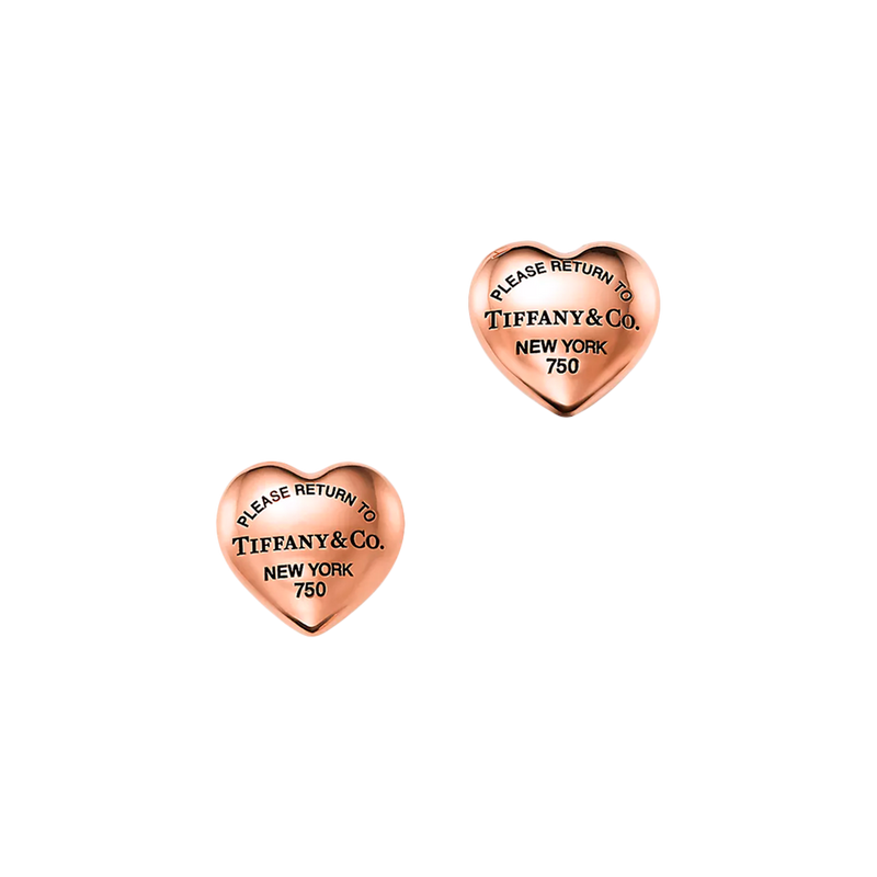 Return to Tiffany Pendientes Full Heart Rose Gold