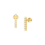Aretes Ice Cube Oro Amarillo
