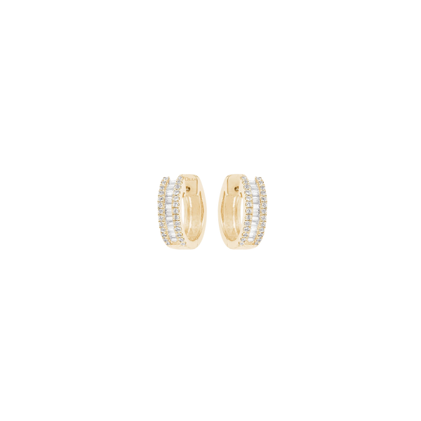 Gold and Diamond Éclat hoop earrings
