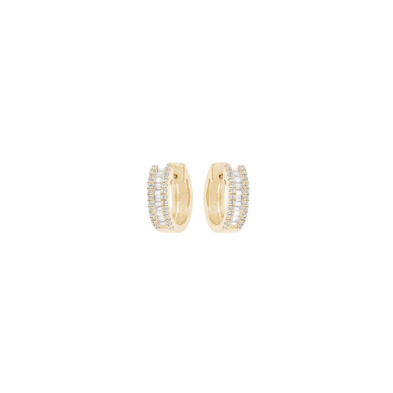 Gold and Diamond Éclat hoop earrings