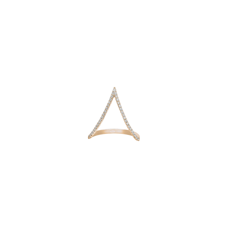Gold and Diamond Graphique V Phalanx Ring