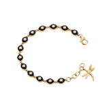 Brazalete Mikou Esmalte Negro con Diamantes