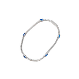 Brazalete Oro Blanco con Zafiros y Diamantes