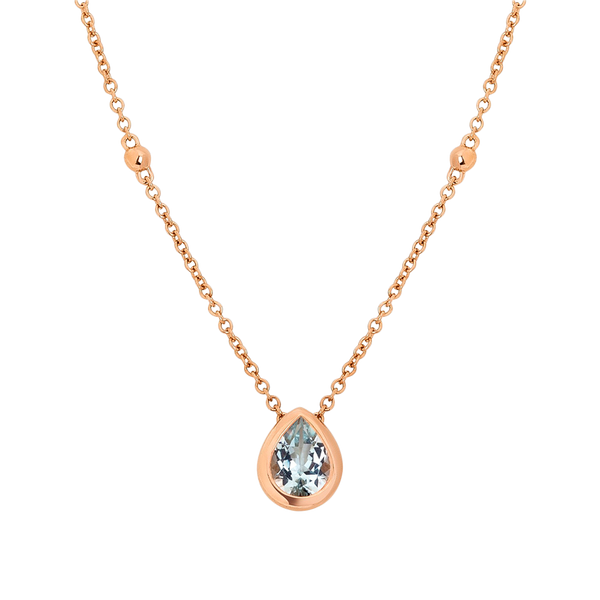 Boutique Paris Colgante Rose Gold & Diamonds Aquamarines