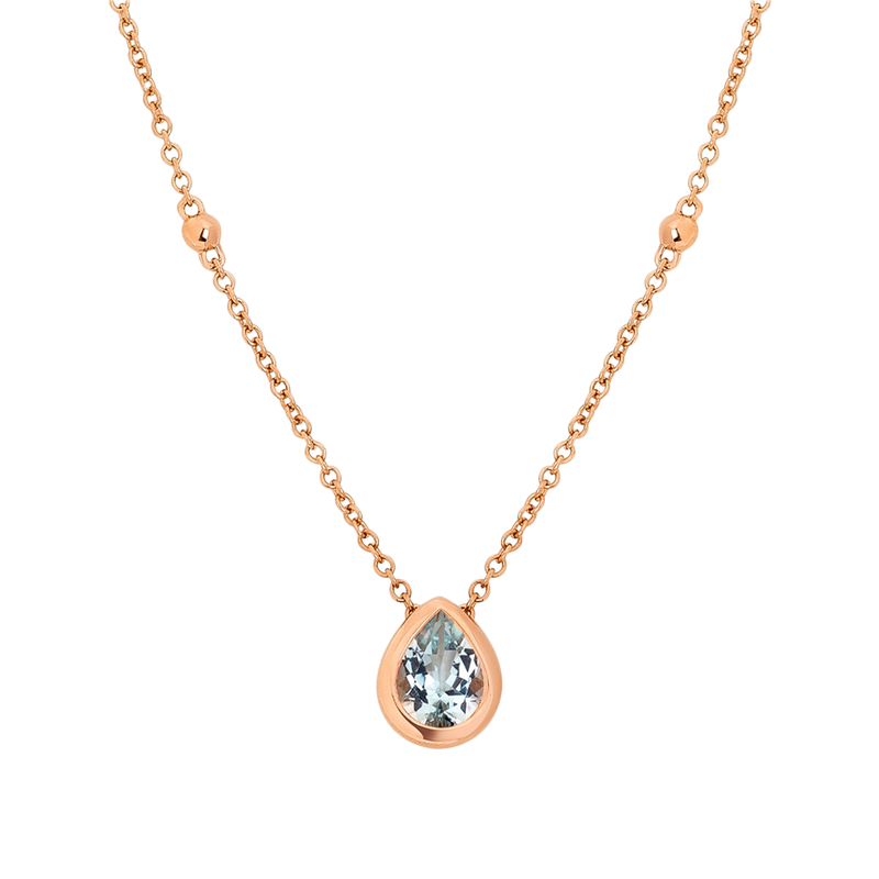 Boutique Paris Colgante Rose Gold & Diamonds Aquamarines