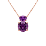 Collar Back to Origin Oro Rosa con Amatistas