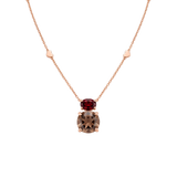 Collar Back to Origin Oro Rosa con Granate y Cuarzo