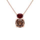 Collar Back to Origin Oro Rosa con Granate y Cuarzo
