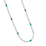 Collar Madame Oro Blanco con Esmeraldas y Diamantes