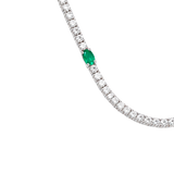Collar Madame Oro Blanco con Esmeraldas y Diamantes
