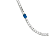 Collar Oro Blanco con Zafiros y Diamantes