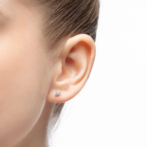 Gold and Diamond Magic Touch Eye Earrings