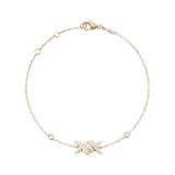 Gold and Diamond Barbelé Paved Union Bracelet