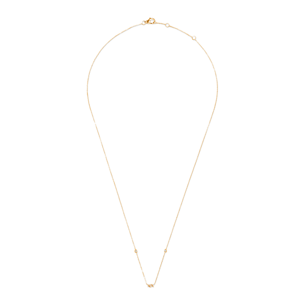 Gold and Diamond Barbelé Half Paved Necklace